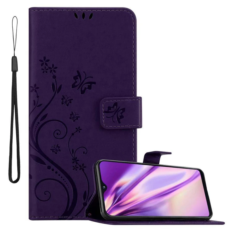 Cadorabo Hülle kompatibel mit Samsung Galaxy A10e / A20e Schutzhülle im Blumen Design mit Magnetverschluss, Standfunktion und Kartenfächern