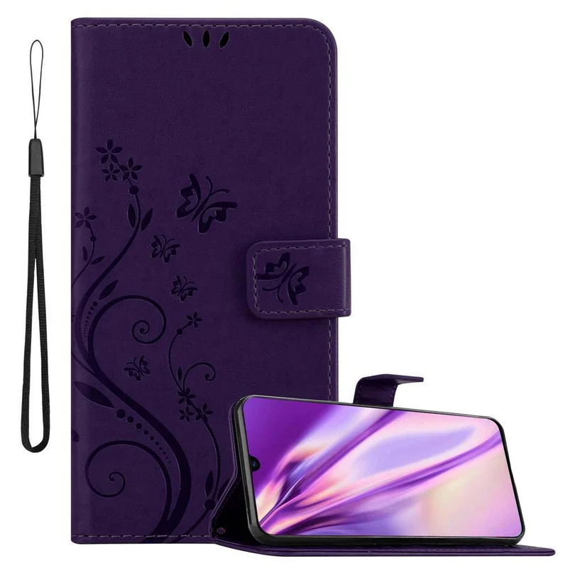 Cadorabo Hülle kompatibel mit Samsung Galaxy A70 / A70s Schutzhülle im Blumen Design mit Magnetverschluss, Standfunktion und Kartenfächern