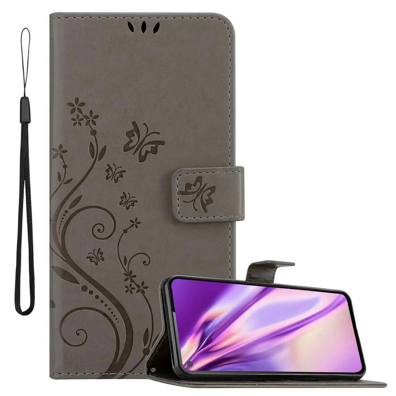 Cadorabo Hülle kompatibel mit Samsung Galaxy A60 / M40 Schutzhülle im Blumen Design mit Magnetverschluss, Standfunktion und Kartenfächern