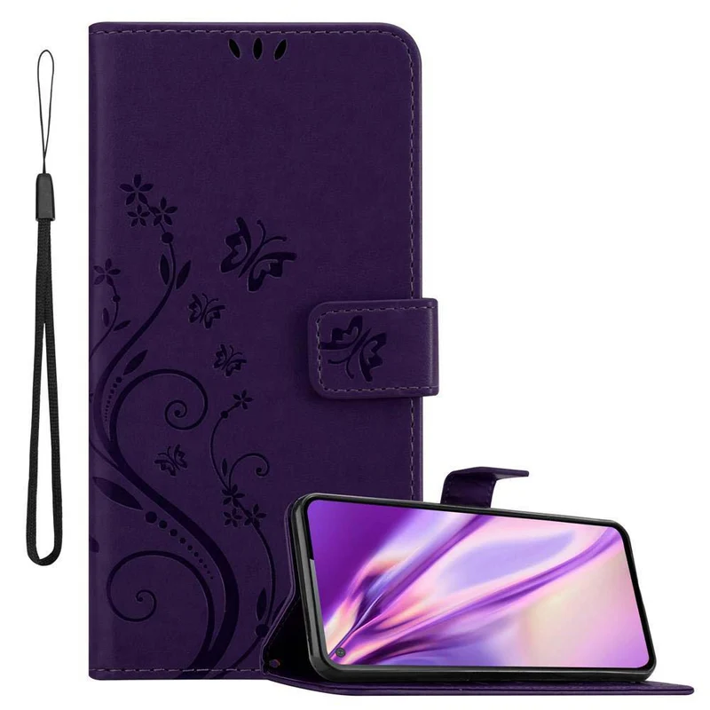 Cadorabo Hülle kompatibel mit Samsung Galaxy A60 / M40 Schutzhülle im Blumen Design mit Magnetverschluss, Standfunktion und Kartenfächern