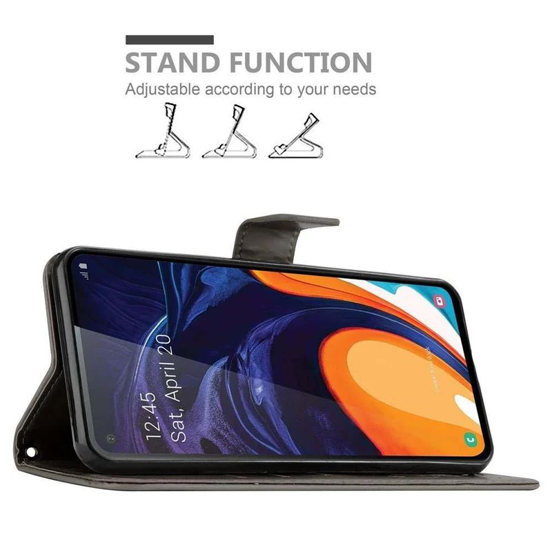 Cadorabo Hülle kompatibel mit Samsung Galaxy A60 / M40 Schutzhülle im Blumen Design mit Magnetverschluss, Standfunktion und Kartenfächern