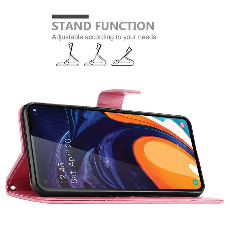 Cadorabo Hülle kompatibel mit Samsung Galaxy A60 / M40 Schutzhülle im Blumen Design mit Magnetverschluss, Standfunktion und Kartenfächern