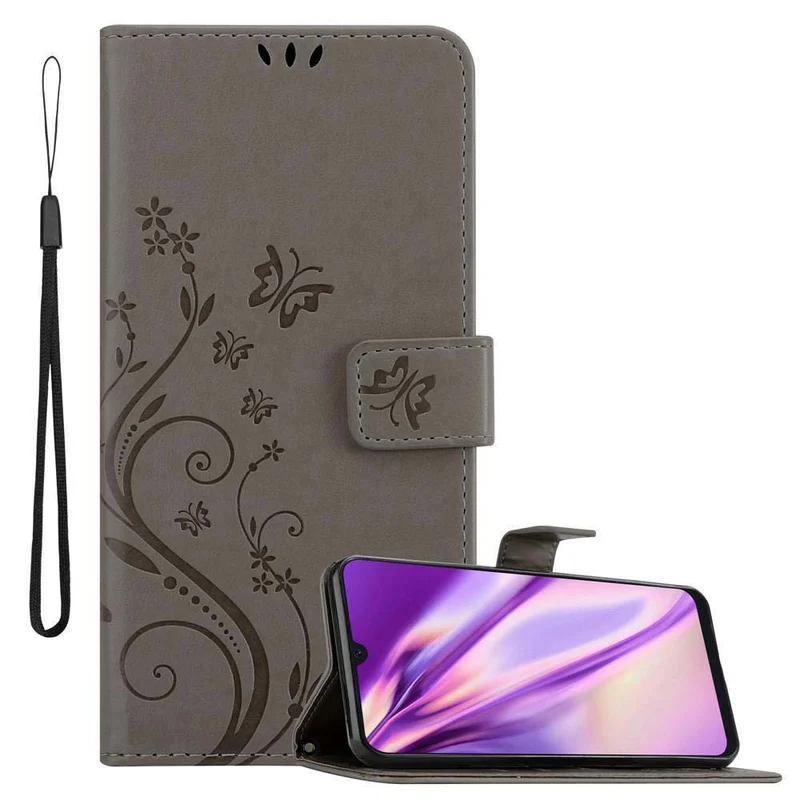 Cadorabo Hülle kompatibel mit Samsung Galaxy A50 4G / A50s / A30s Schutzhülle im Blumen Design mit Magnetverschluss, Standfunktion und Kartenfächern