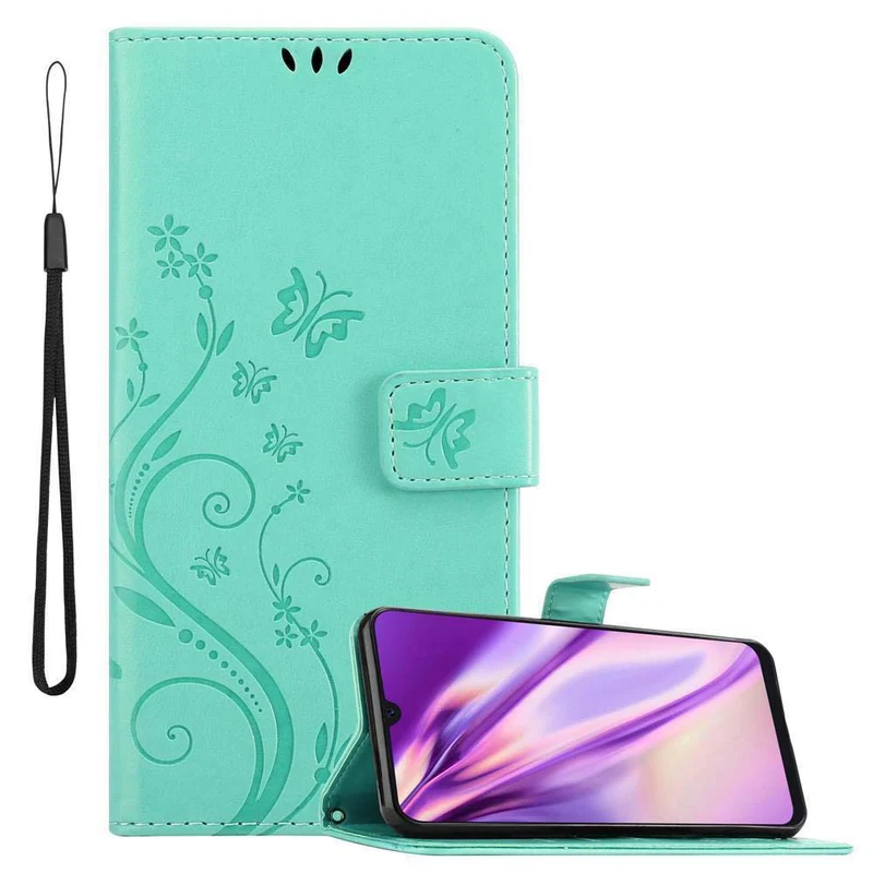 Cadorabo Hülle kompatibel mit Samsung Galaxy A50 4G / A50s / A30s Schutzhülle im Blumen Design mit Magnetverschluss, Standfunktion und Kartenfächern