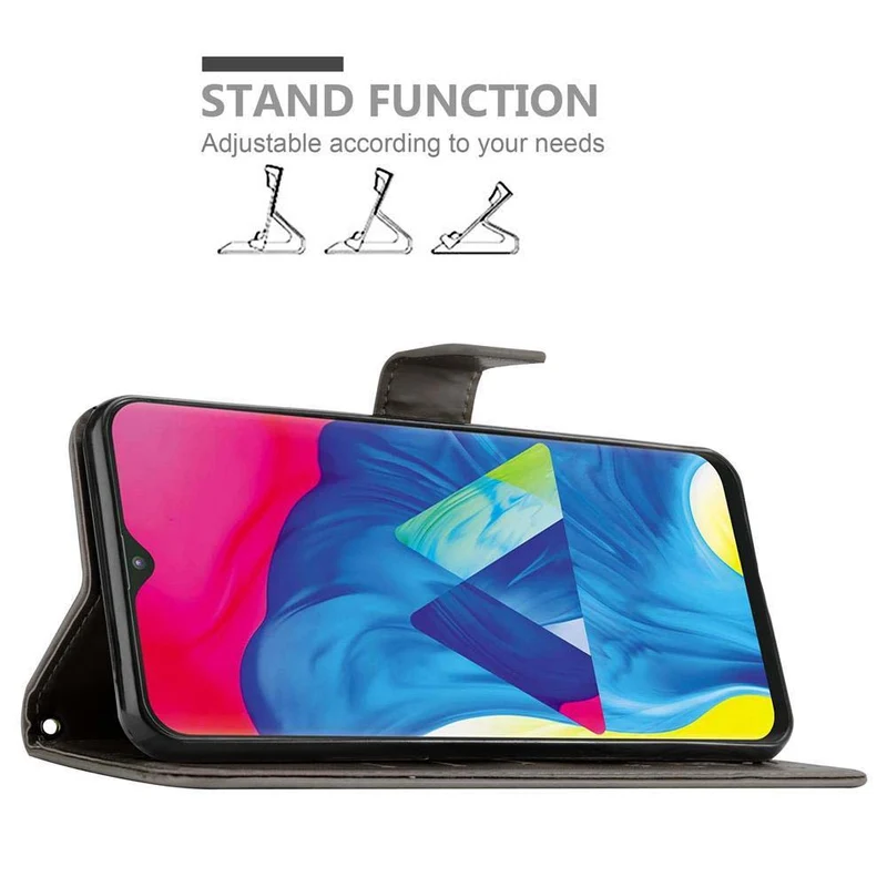 Cadorabo Hülle kompatibel mit Samsung Galaxy A10 / M10 Schutzhülle im Blumen Design mit Magnetverschluss, Standfunktion und Kartenfächern