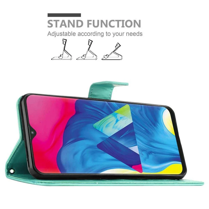 Cadorabo Hülle kompatibel mit Samsung Galaxy A10 / M10 Schutzhülle im Blumen Design mit Magnetverschluss, Standfunktion und Kartenfächern