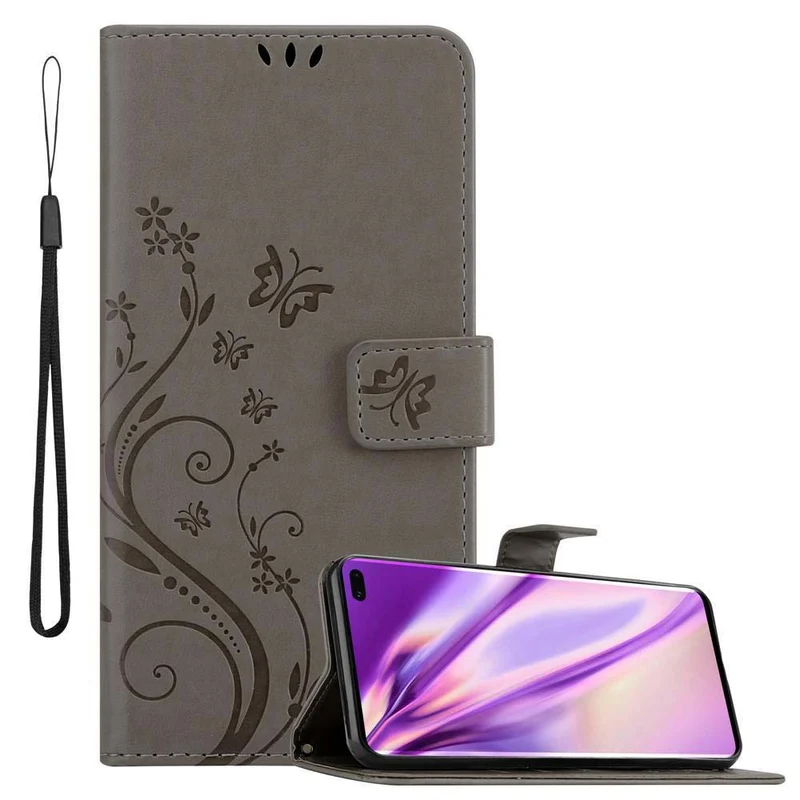 Cadorabo Hülle kompatibel mit Samsung Galaxy S10 PLUS Schutzhülle im Blumen Design mit Magnetverschluss, Standfunktion und Kartenfächern