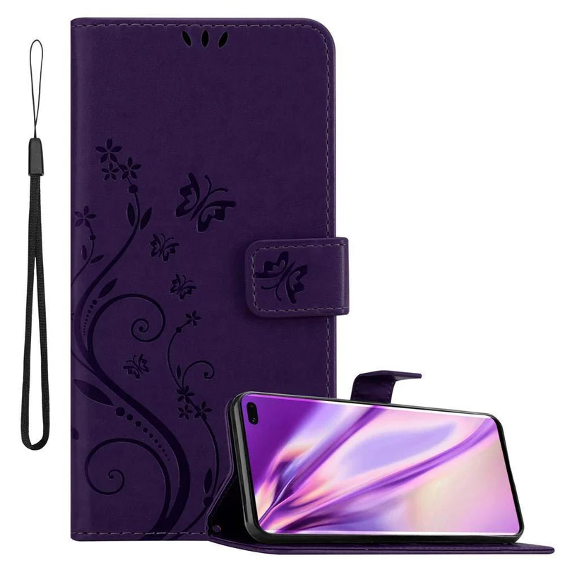 Cadorabo Hülle kompatibel mit Samsung Galaxy S10 PLUS Schutzhülle im Blumen Design mit Magnetverschluss, Standfunktion und Kartenfächern