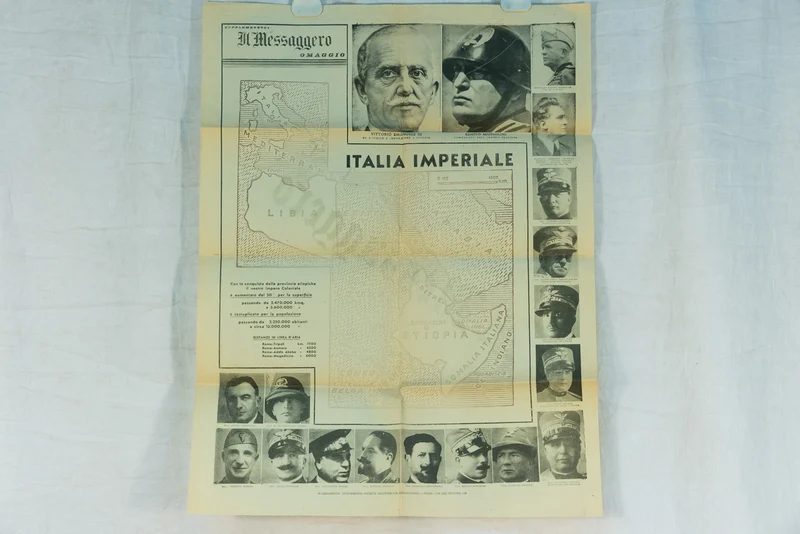 Beilage von "Il Messaggero" - Plakat des kaiserlichen Italiens