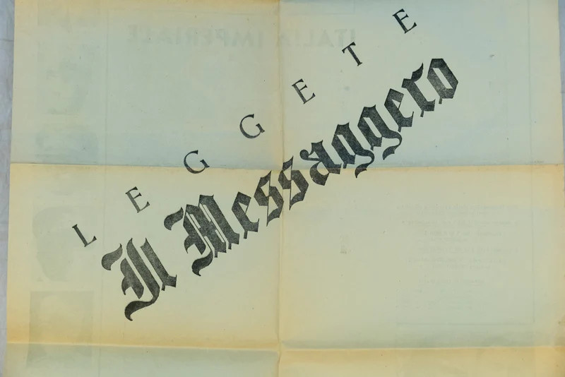 Beilage von "Il Messaggero" - Plakat des kaiserlichen Italiens