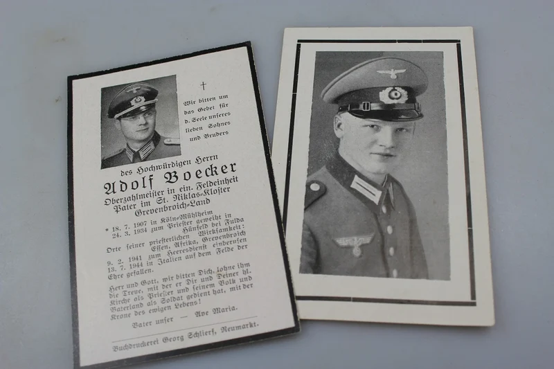 # 2 Sterbebilder Italien 1944