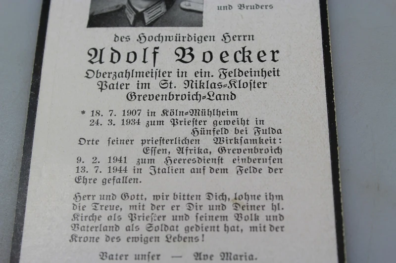 # 2 Sterbebilder Italien 1944