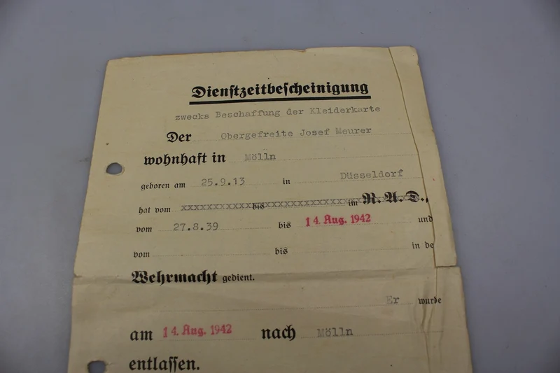 Paar Obergefreiter Urkunden