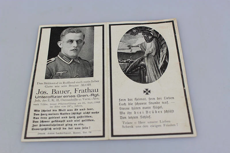 Sterbebilder dreier hochdekorierter Brüder