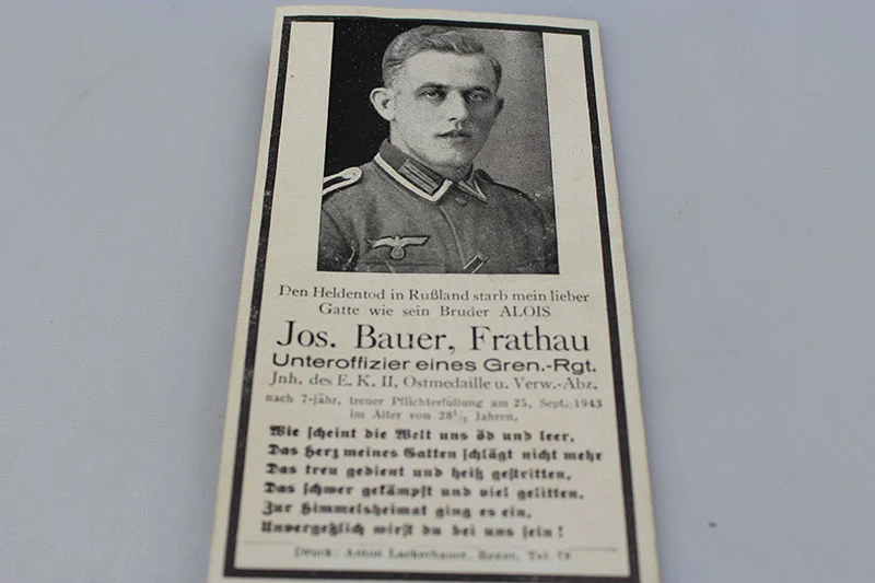 Sterbebilder dreier hochdekorierter Brüder