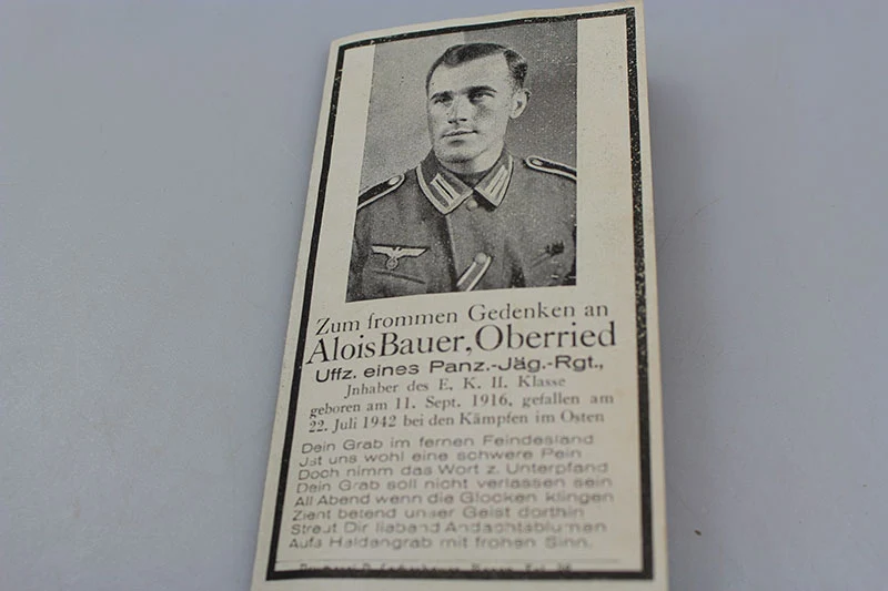 Sterbebilder dreier hochdekorierter Brüder