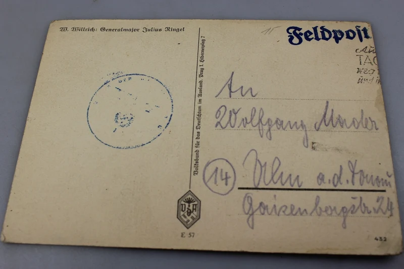 Autograph Generalmajor Gebirgstruppe Julius Alfred "Papa" Ringel