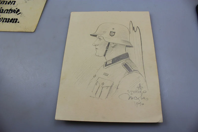 "Artisanal" WW2 Zertifikat und Postkarte