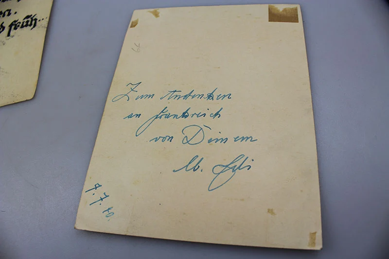 "Artisanal" WW2 Zertifikat und Postkarte