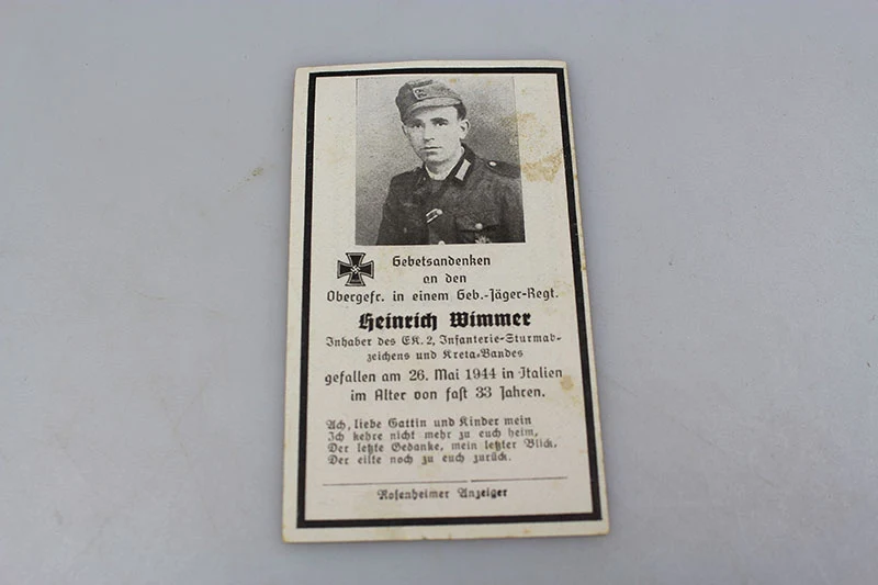 Sterbebilder Gebirgsjäger - Italien 26