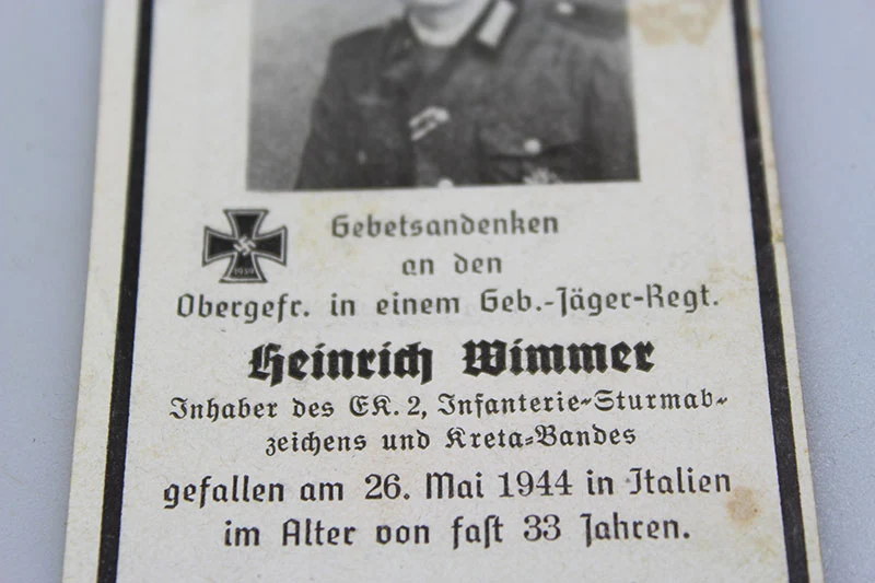 Sterbebilder Gebirgsjäger - Italien 26
