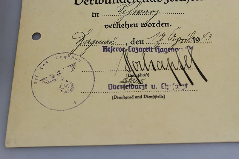 Verwundungsbescheinigung dritter Klasse