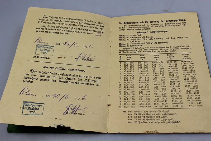 Leistungbuch + NSBO-Karte