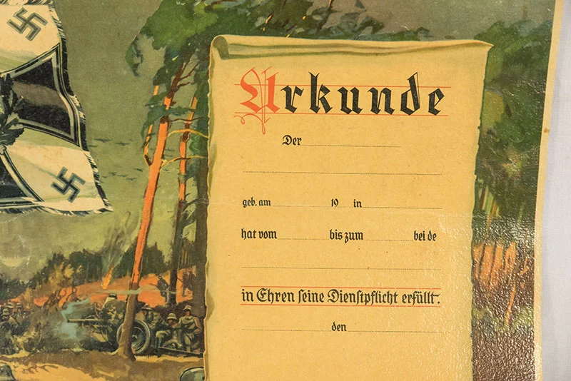 Urkunde Infanterie-Regiment. Abmessungen 42 x 30 cm