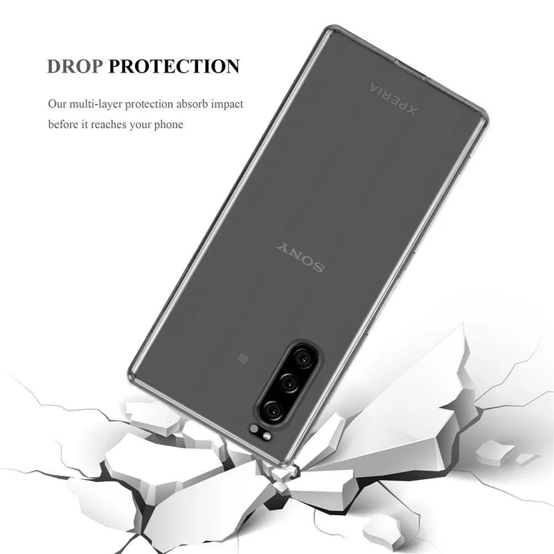 Cadorabo Hülle kompatibel mit Sony Xperia 5 Schutzhülle aus flexiblem TPU Silikon