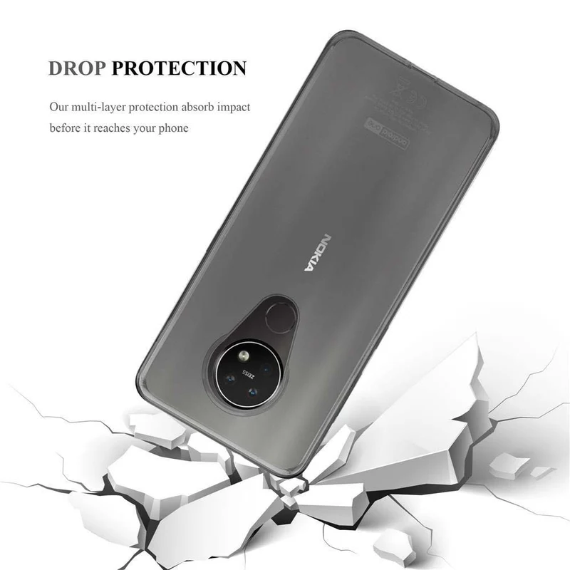 Cadorabo Hülle kompatibel mit Nokia 7,2 Schutzhülle aus flexiblem TPU Silikon