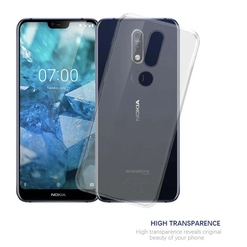 Cadorabo Hülle kompatibel mit Nokia 7,1 Schutzhülle aus flexiblem TPU Silikon