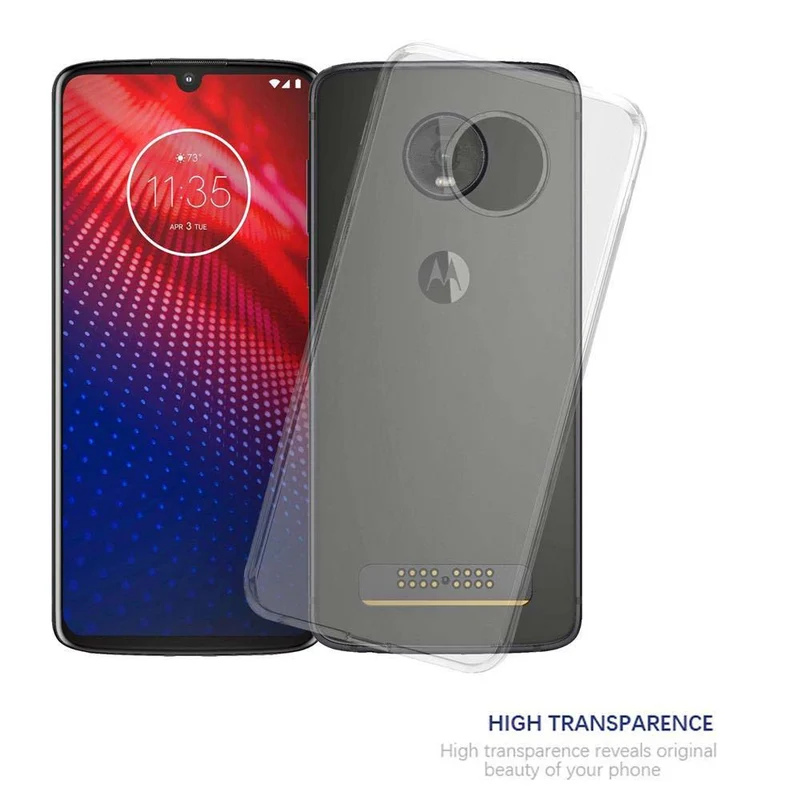 Cadorabo Hülle kompatibel mit Motorola MOTO Z4 Schutzhülle aus flexiblem TPU Silikon