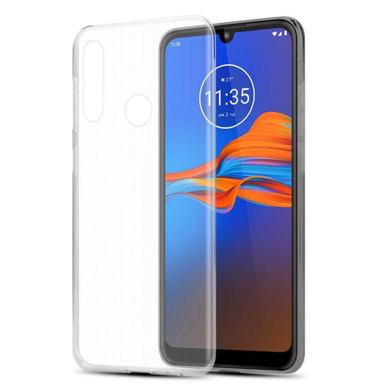 Cadorabo Hülle kompatibel mit Motorola MOTO E6 PLUS Schutzhülle aus flexiblem TPU Silikon
