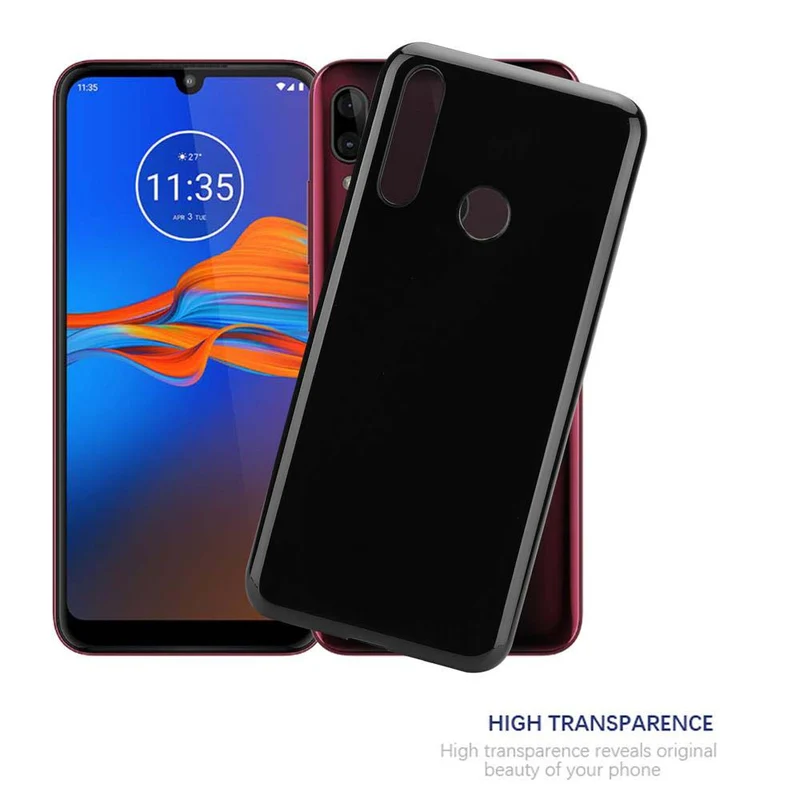 Cadorabo Hülle kompatibel mit Motorola MOTO E6 PLUS Schutzhülle aus flexiblem TPU Silikon