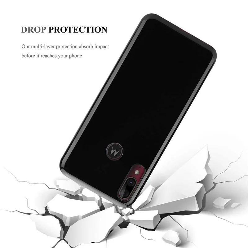 Cadorabo Hülle kompatibel mit Motorola MOTO E6 PLUS Schutzhülle aus flexiblem TPU Silikon