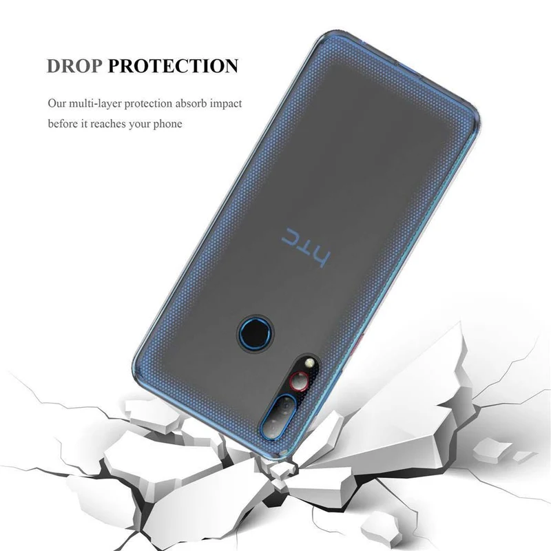 Cadorabo Hülle kompatibel mit HTC Desire 19 PLUS Schutzhülle aus flexiblem TPU Silikon