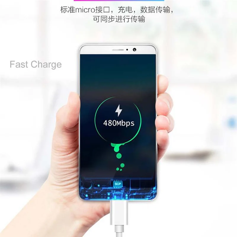 Cadorabo Micro USB Kabel 1 Meter Micro USB Kabel 2A kompatibel mit Geräten mit Micro USB Anschluss z.B. Smartphones, Tablets, Laptops und mehr - Ladegerät Ladekabel Adapter