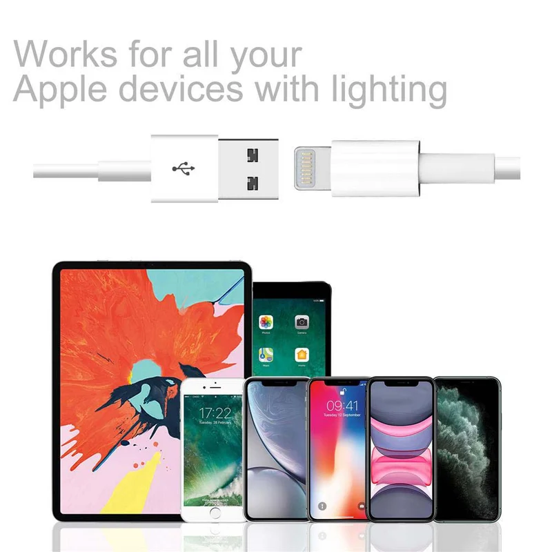 Cadorabo USB Kabel 1 Meter USB 2.0 Kabel MFI Zertifiziert kompatibel mit Apple Geräten z.B. Smartphones, Tablets, Laptops und mehr - Ladegerät Ladekabel Adapter