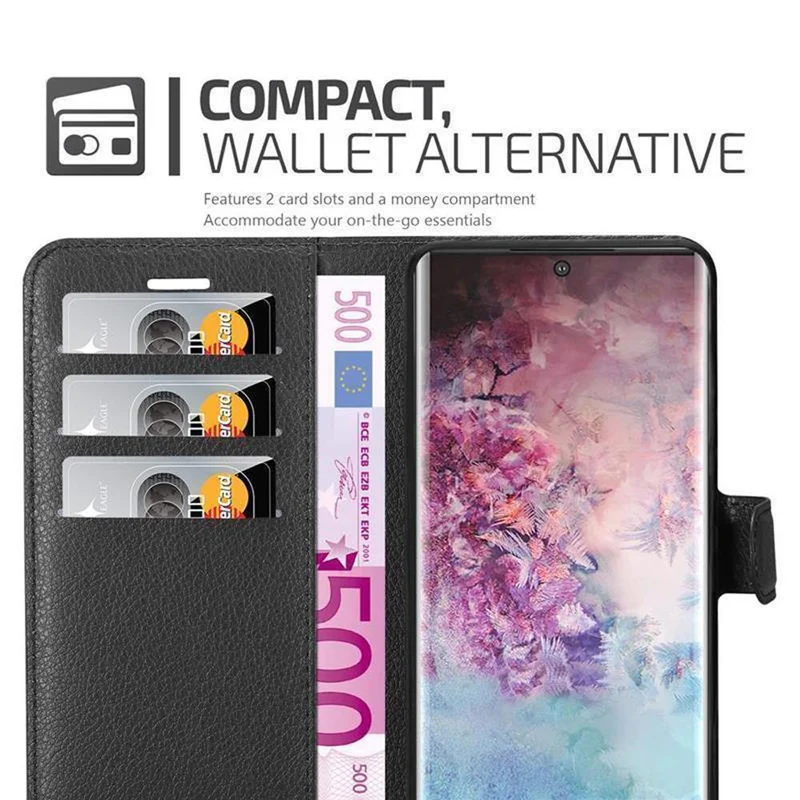 Cadorabo Hülle kompatibel mit Samsung Galaxy NOTE 10 PLUS Schutzhülle mit Magnetverschluss, Standfunktion und Kartenfach