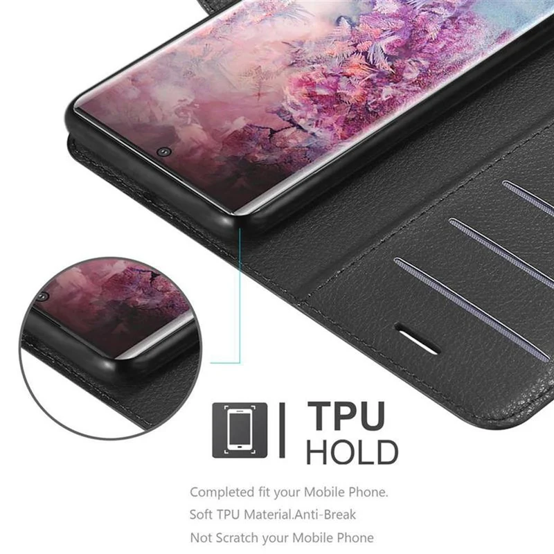 Cadorabo Hülle kompatibel mit Samsung Galaxy NOTE 10 PLUS Schutzhülle mit Magnetverschluss, Standfunktion und Kartenfach