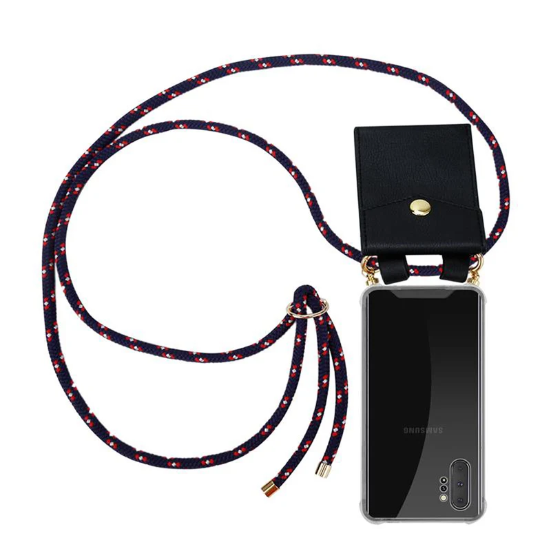 Cadorabo Handy Kette kompatibel mit Samsung Galaxy NOTE 10 PLUS Silikon Schutzhülle mit Gold Ringen, Kordel Band und abnehmbarem Etui