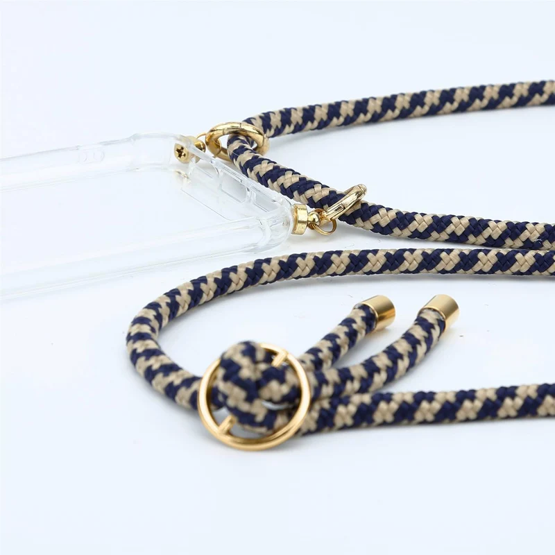 Cadorabo Handy Kette kompatibel mit Google PIXEL 3 XL Silikon Schutzhülle mit Gold Ringen, Kordel Band und abnehmbarem Etui