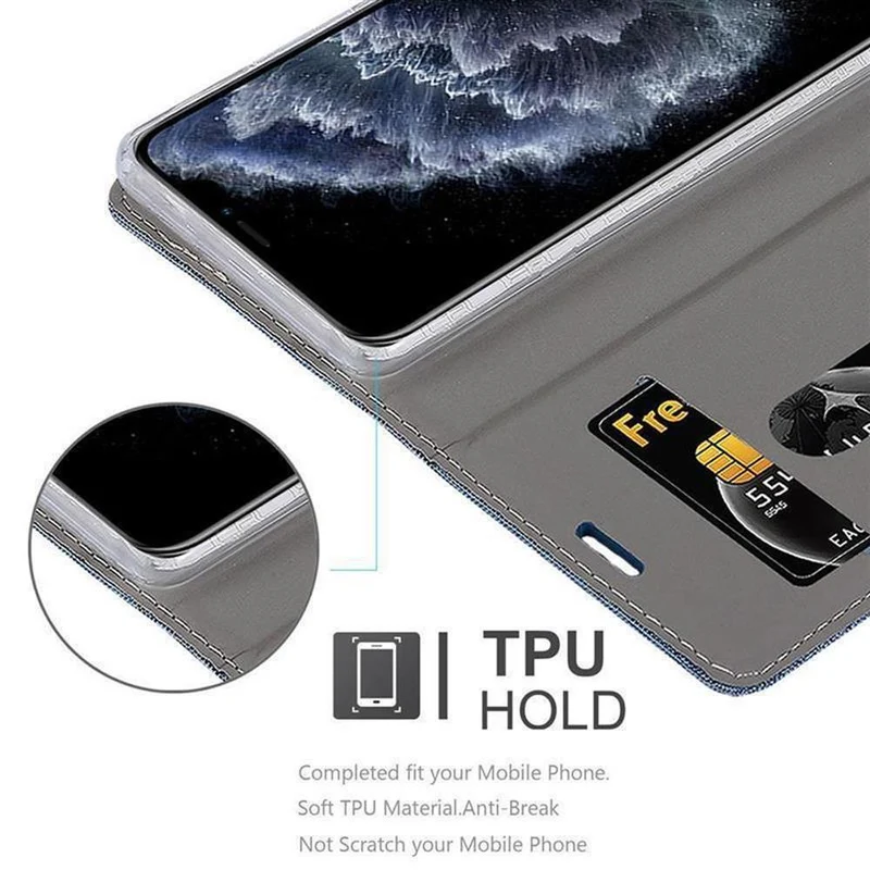 Cadorabo Hülle kompatibel mit Apple iPhone 11 PRO MAX Schutzhülle mit Magnetverschluss, Standfunktion und Kartenfach