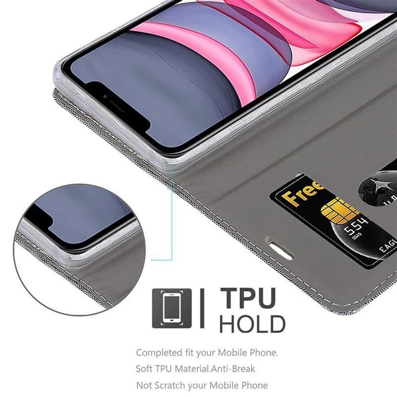 Cadorabo Hülle kompatibel mit Apple iPhone 11 Schutzhülle mit Magnetverschluss, Standfunktion und Kartenfach