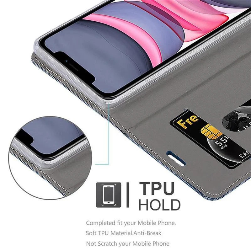 Cadorabo Hülle kompatibel mit Apple iPhone 11 Schutzhülle mit Magnetverschluss, Standfunktion und Kartenfach