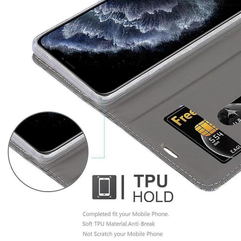 Cadorabo Hülle kompatibel mit Apple iPhone 11 PRO Schutzhülle mit Magnetverschluss, Standfunktion und Kartenfach