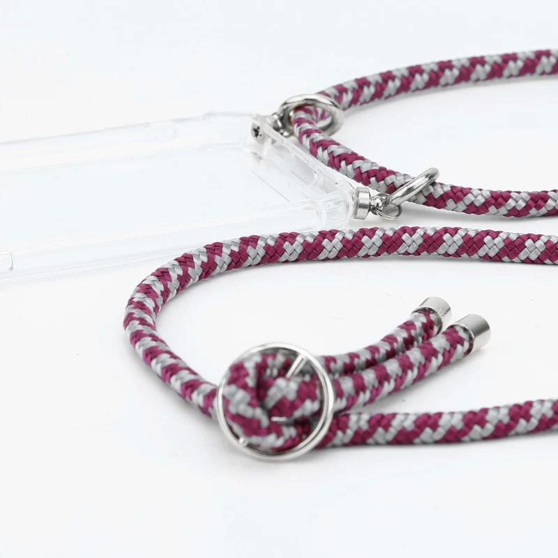 Cadorabo Handy Kette kompatibel mit Samsung Galaxy A50 4G / A50s / A30s Silikon Schutzhülle mit Silbernen Ringen, Kordel Band und abnehmbarem Etui