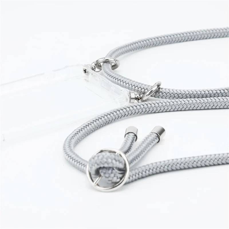 Cadorabo Handy Kette kompatibel mit Huawei MATE 30 LITE Silikon Schutzhülle mit Silbernen Ringen, Kordel Band und abnehmbarem Etui