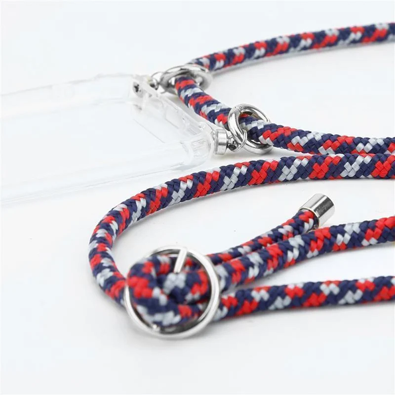 Cadorabo Handy Kette kompatibel mit Huawei MATE 30 Silikon Schutzhülle mit Silbernen Ringen, Kordel Band und abnehmbarem Etui