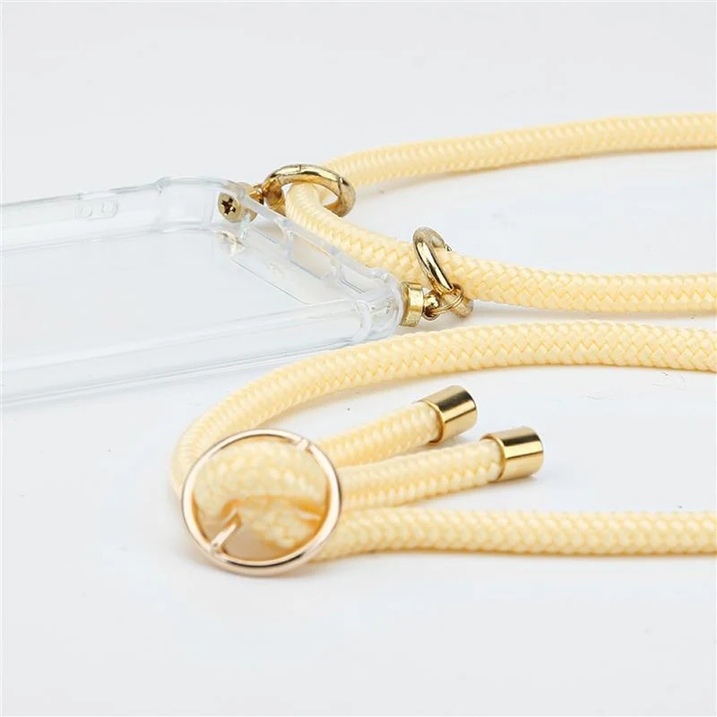 Cadorabo Handy Kette kompatibel mit Samsung Galaxy A50 4G / A50s / A30s Silikon Schutzhülle mit Gold Ringen, Kordel Band und abnehmbarem Etui